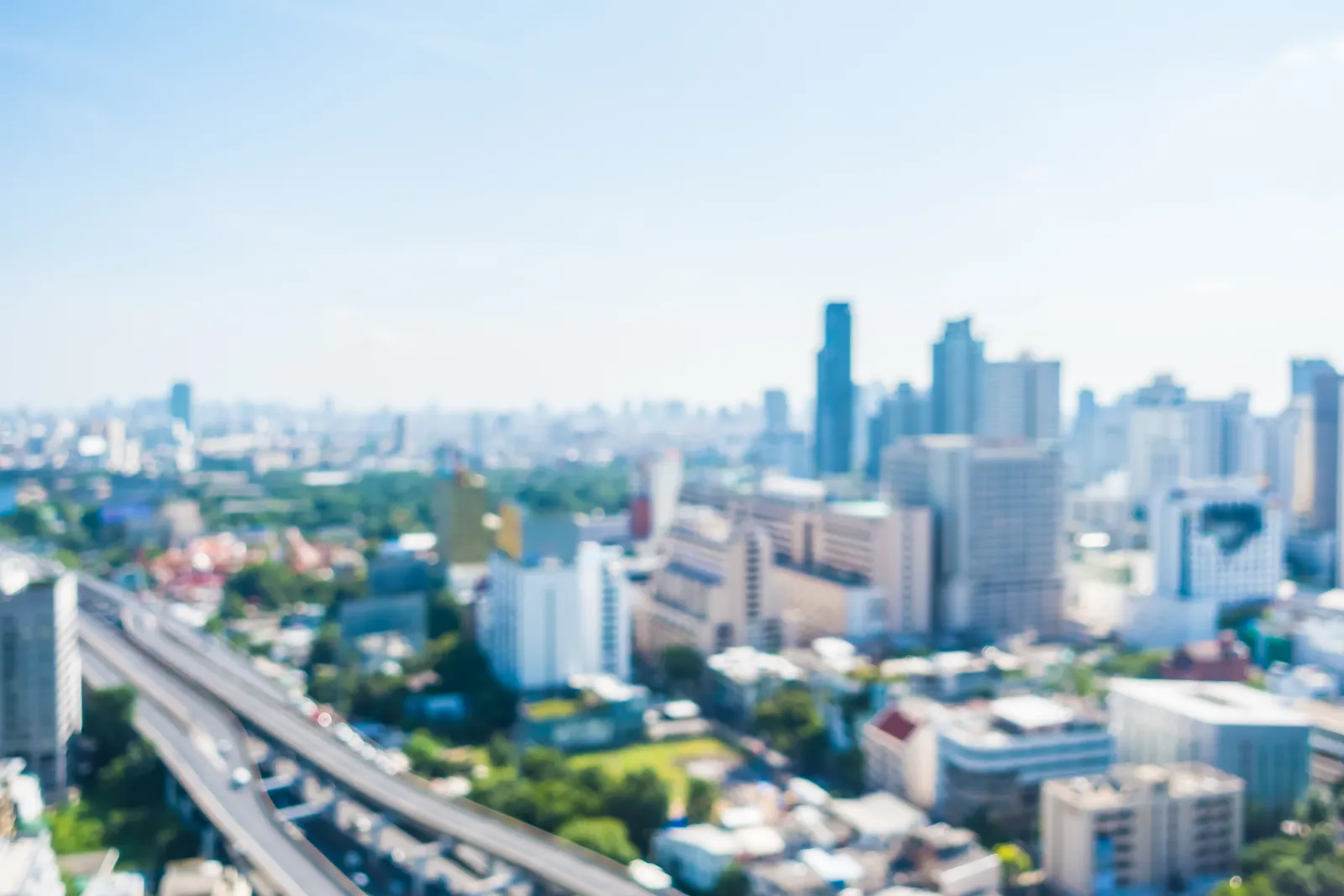 Abstract blur bangkok city. banner post como meio de sobressair à crise